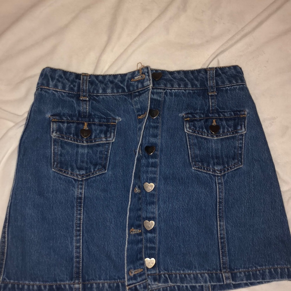 high waisted mini button skirt